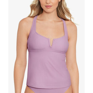 Salt + Cove Juniors V-Wire Tankini Top Dusty Lilac Size M 1655
